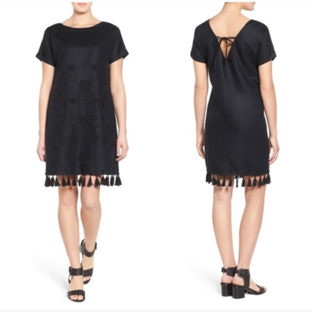 Madewell Embroidered Tassel Linen Tee Dress XXS(can likely fit up to M)